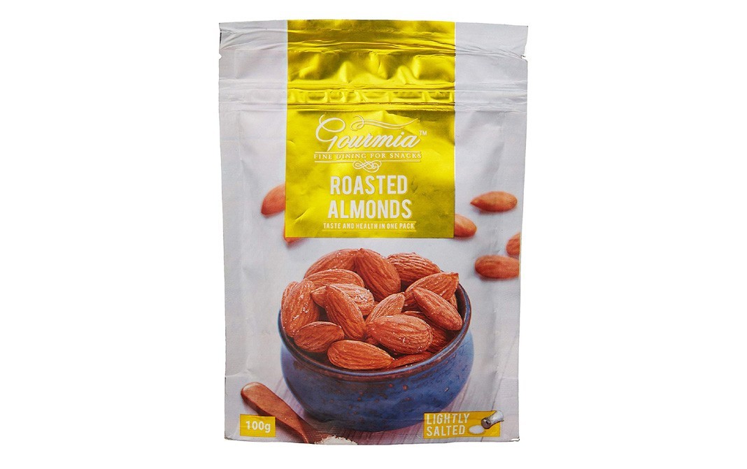 Gourmia Roasted Almonds, Lightly Salted   Pack  100 grams
